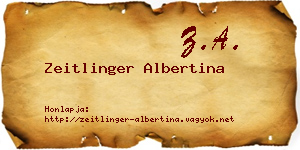 Zeitlinger Albertina névjegykártya